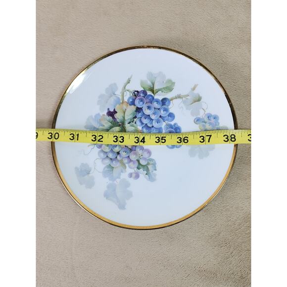 Bavaria Rounded Plate Grape Design Zeh Scherzer Gold Trim 8" Early 1900s Vintage - Picture 10 of 10